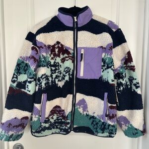 Horizon Colorful Fleece Jacket with Pockets NWT